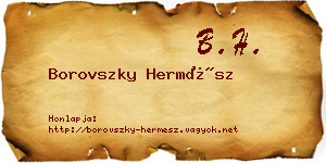 Borovszky Hermész névjegykártya